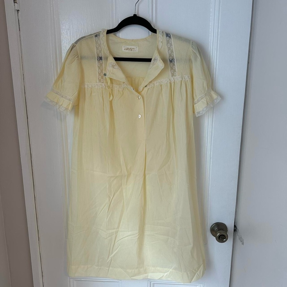 Yellow Floral Nightgown For Women main image 1